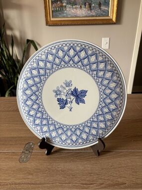 Spode Geranium Cake Plate / Platter - Blue and White